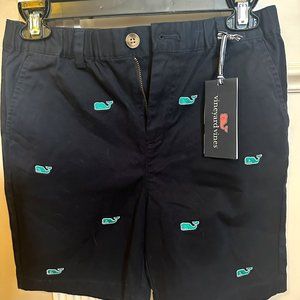Vineyard Vines: Navy Whale embroidered shorts; Medium